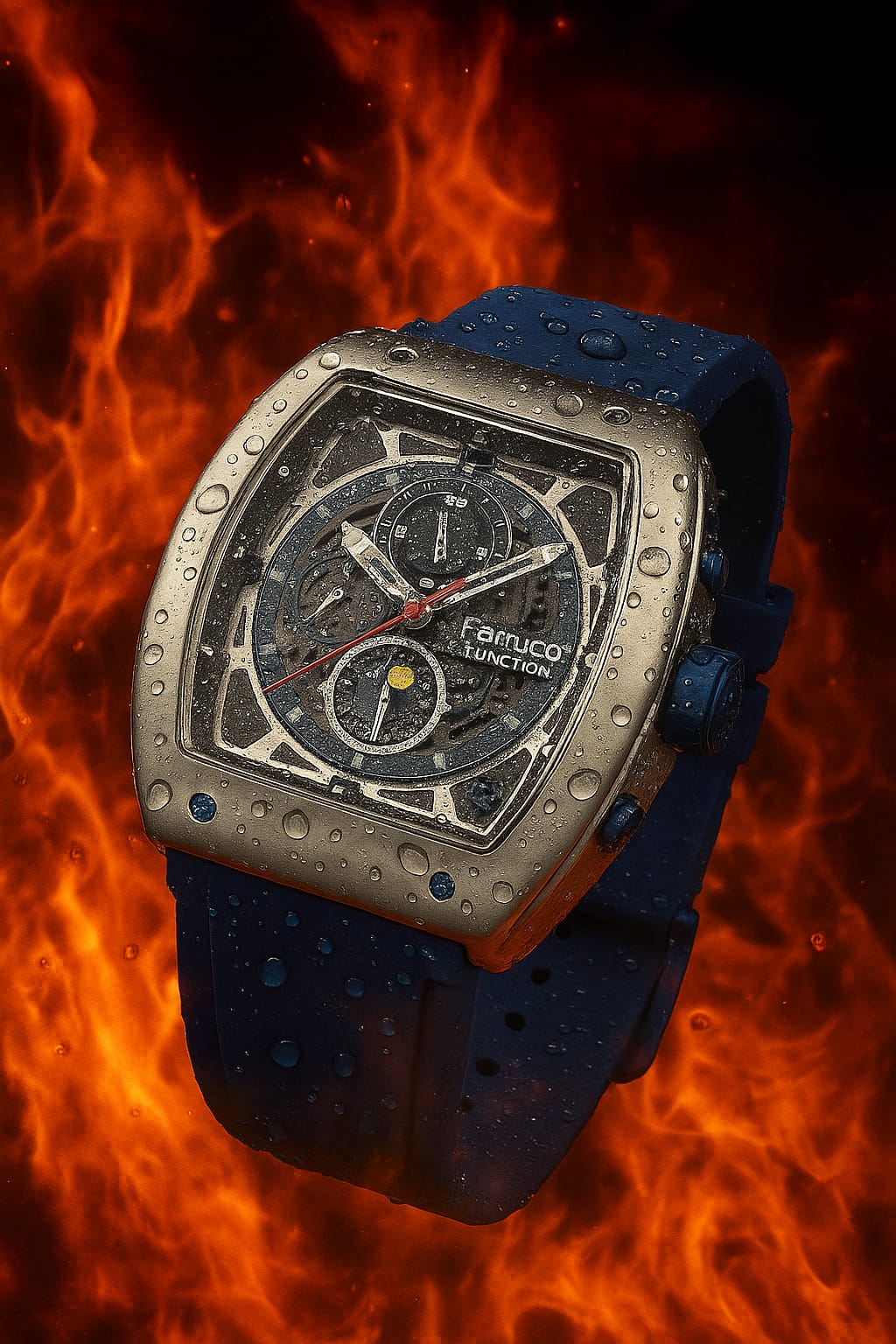 Ferrucci Stop Watch Blue Strap (With 1 Year Warranty) By Luxina