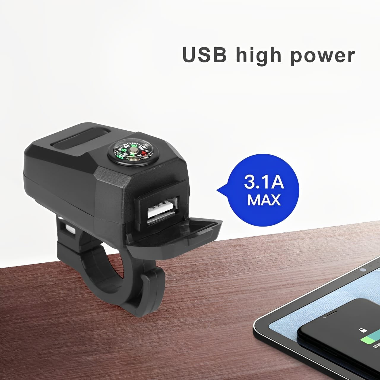Motorcycle Usb Charger With Compass